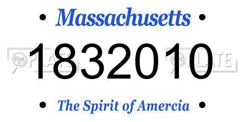1832010 Massachusetts License Plate