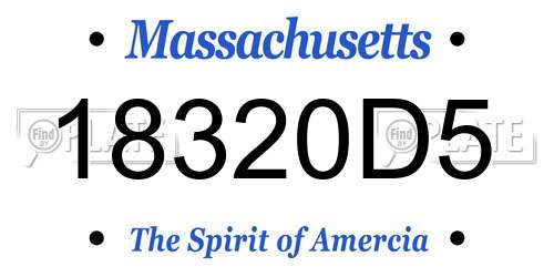 18320D5 Massachusetts License Plate