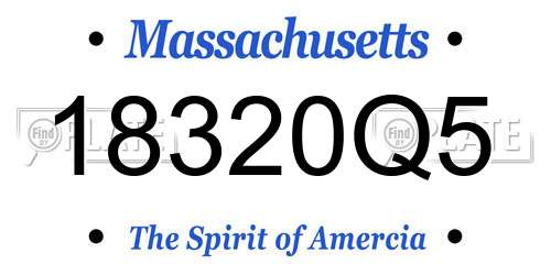 18320Q5 Massachusetts License Plate