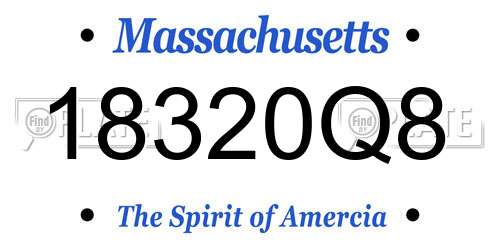 18320Q8 Massachusetts License Plate