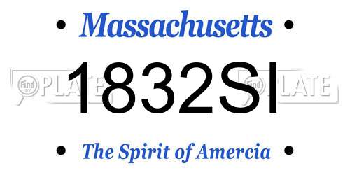 1832SI Massachusetts License Plate