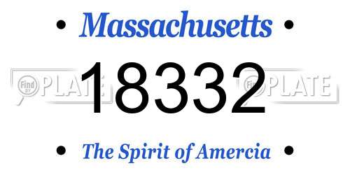 18332 Massachusetts License Plate