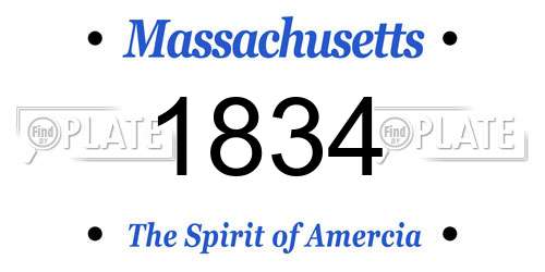 1834 Massachusetts License Plate