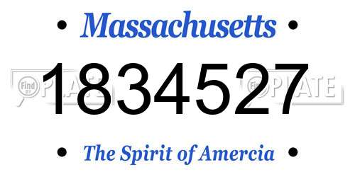 1834527 Massachusetts License Plate