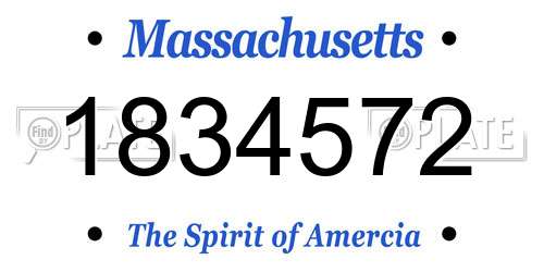 1834572 Massachusetts License Plate