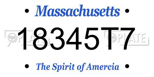 18345T7 Massachusetts License Plate