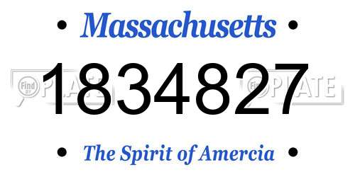 1834827 Massachusetts License Plate