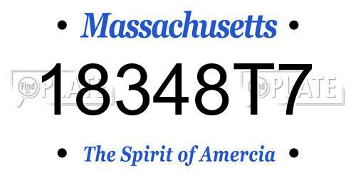 18348T7 Massachusetts License Plate