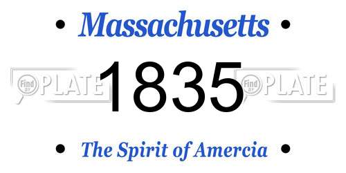 1835 Massachusetts License Plate