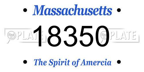 18350 Massachusetts License Plate