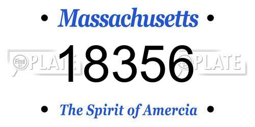 18356 Massachusetts License Plate