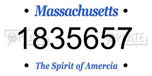 1835657 Massachusetts License Plate