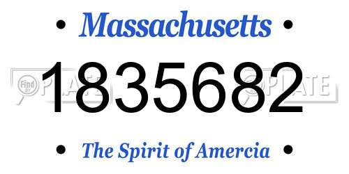 1835682 Massachusetts License Plate