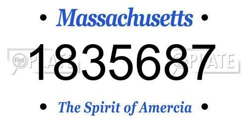 1835687 Massachusetts License Plate