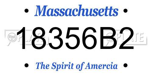 18356B2 Massachusetts License Plate