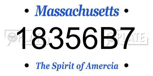 18356B7 Massachusetts License Plate