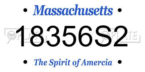 18356S2 Massachusetts License Plate