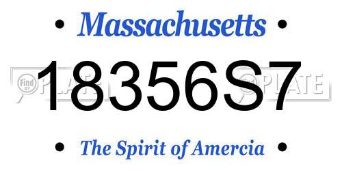 18356S7 Massachusetts License Plate