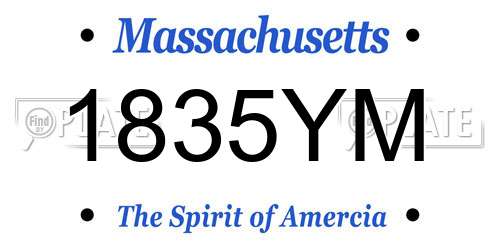 1835YM Massachusetts License Plate