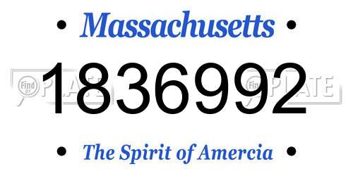 1836992 Massachusetts License Plate