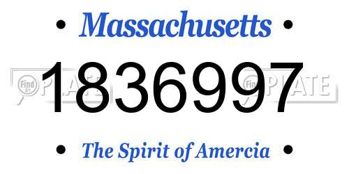 1836997 Massachusetts License Plate