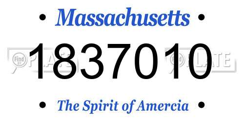 1837010 Massachusetts License Plate