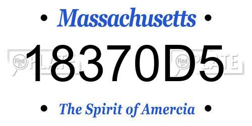 18370D5 Massachusetts License Plate
