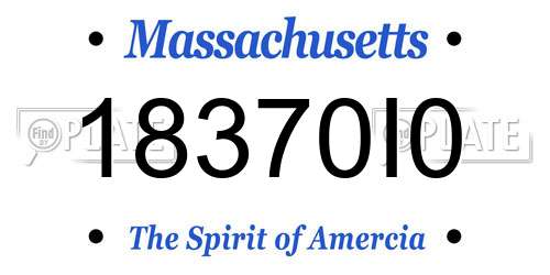 18370I0 Massachusetts License Plate