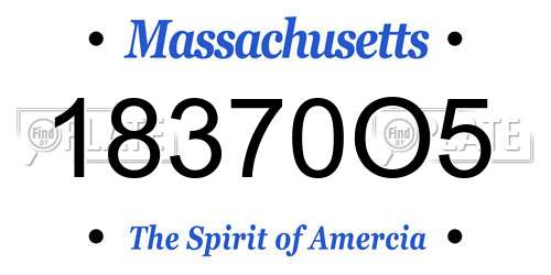 18370O5 Massachusetts License Plate