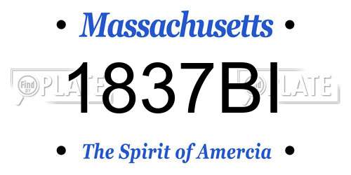 1837BI Massachusetts License Plate