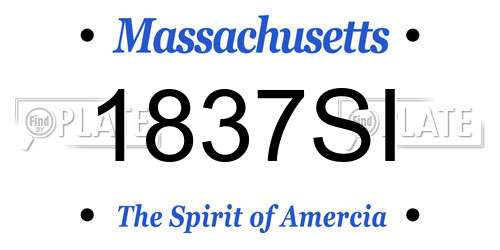 1837SI Massachusetts License Plate