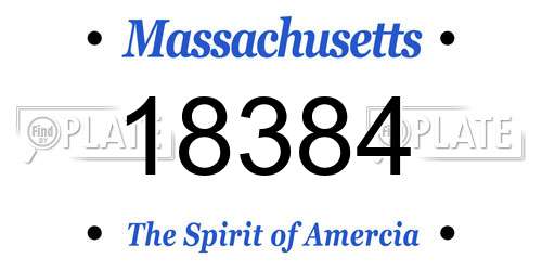 18384 Massachusetts License Plate