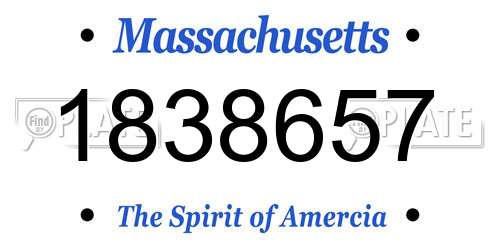 1838657 Massachusetts License Plate