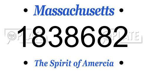 1838682 Massachusetts License Plate