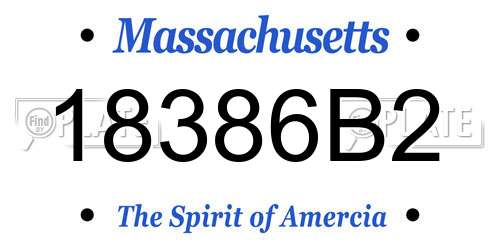 18386B2 Massachusetts License Plate