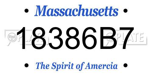 18386B7 Massachusetts License Plate