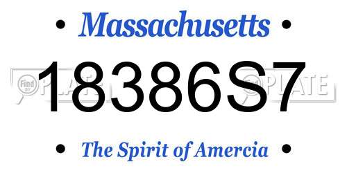 18386S7 Massachusetts License Plate
