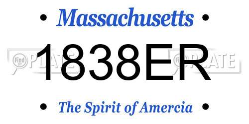 1838ER Massachusetts License Plate