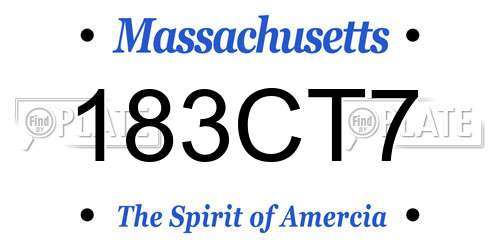 183CT7 Massachusetts License Plate