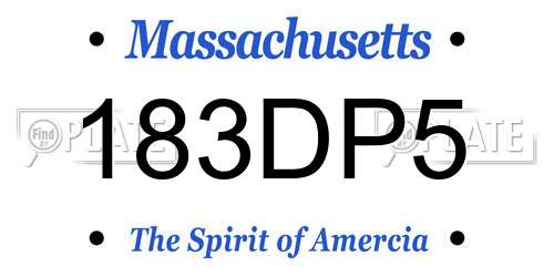 183DP5 Massachusetts License Plate