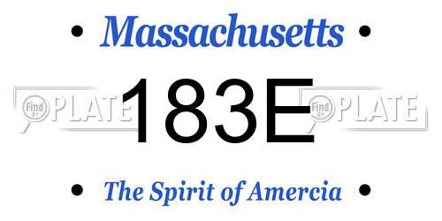183E Massachusetts License Plate