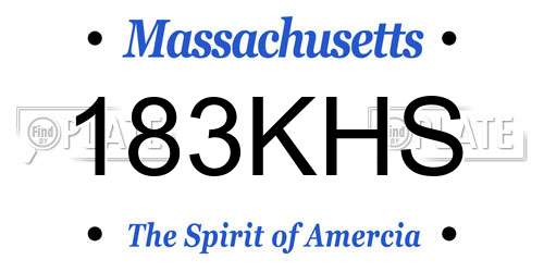 183KHS Massachusetts License Plate