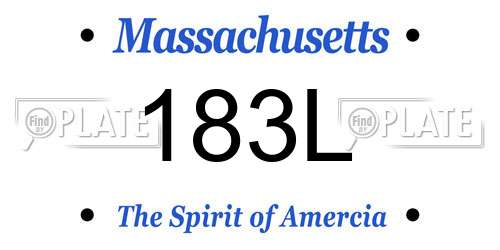 183L Massachusetts License Plate