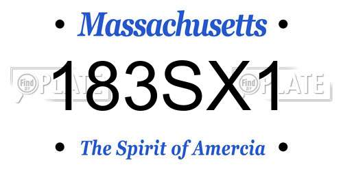 183SX1 Massachusetts License Plate