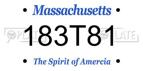 183T81 Massachusetts License Plate