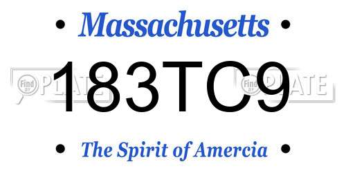 183TC9 Massachusetts License Plate