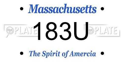 183U Massachusetts License Plate