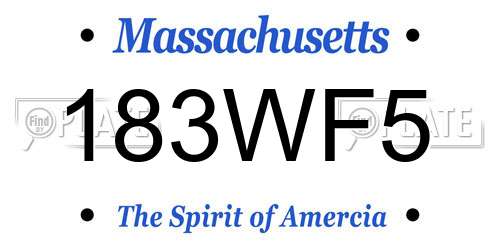 183WF5 Massachusetts License Plate
