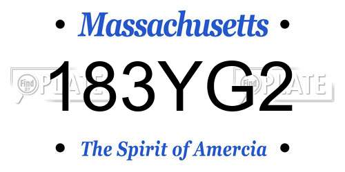 183YG2 Massachusetts License Plate