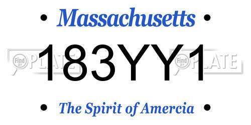 183YY1 Massachusetts License Plate